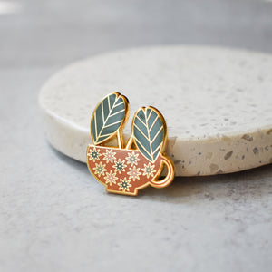 Plant Teacup Enamel Pin