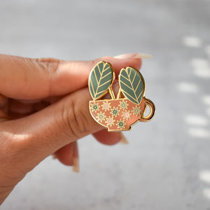 Plant Teacup Enamel Pin